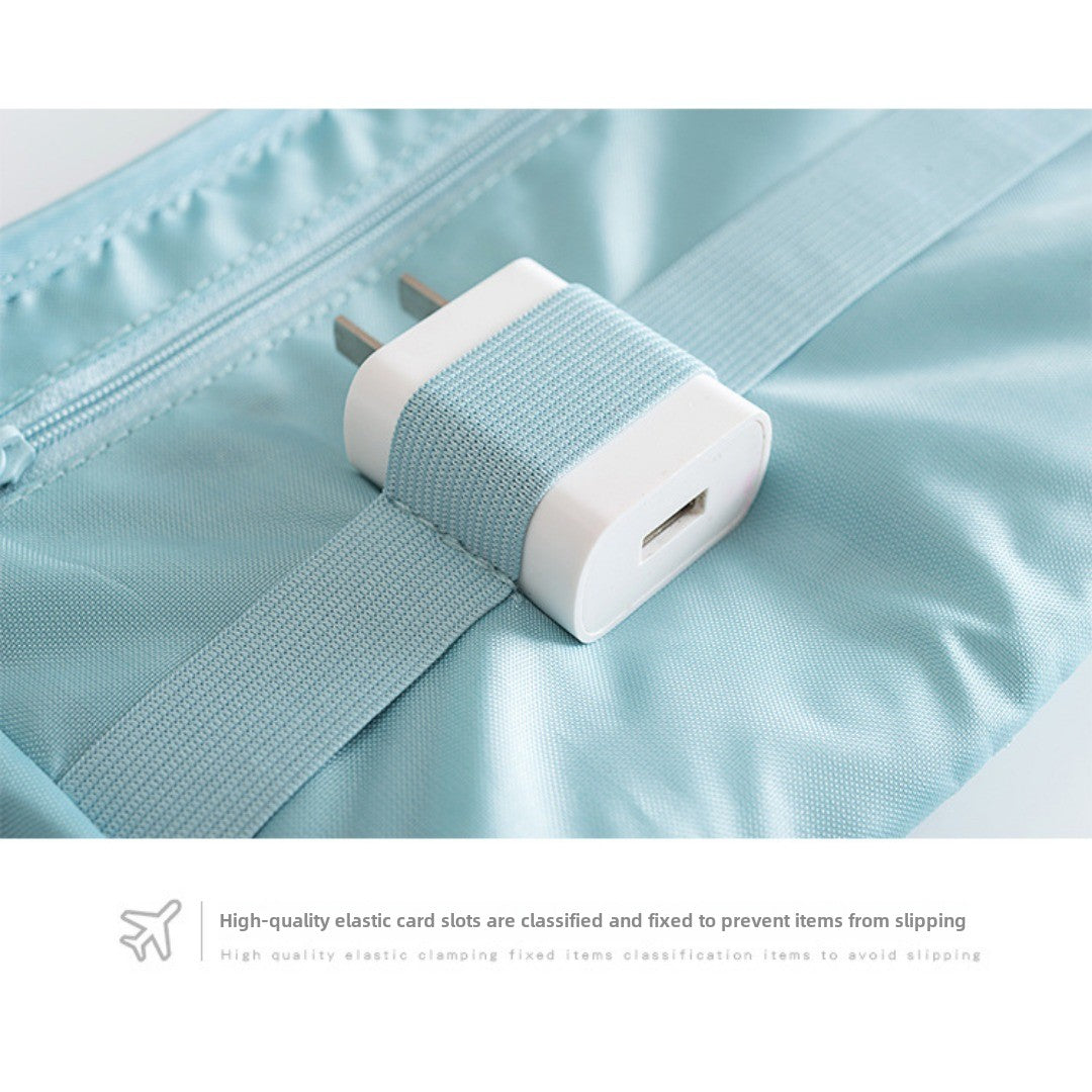 Travel Cable Organizer Pouch | Waterproof Double-Layer Electronics Carry Case for Cords, Chargers & Earphones