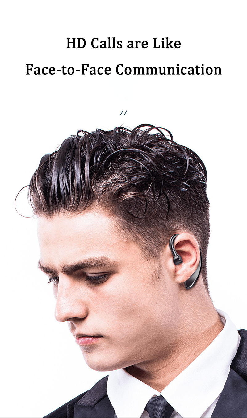 Single Ear Bluetooth Earhook Headset — Business & Sport, Bluetooth 5.0 with Mic