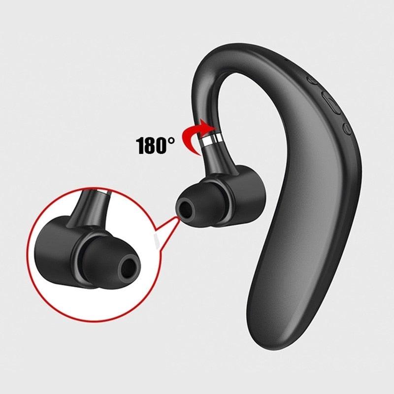 Single Ear Bluetooth Earhook Headset — Business & Sport, Bluetooth 5.0 with Mic