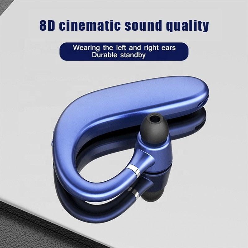 Single Ear Bluetooth Earhook Headset — Business & Sport, Bluetooth 5.0 with Mic