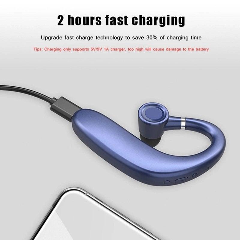Single Ear Bluetooth Earhook Headset — Business & Sport, Bluetooth 5.0 with Mic