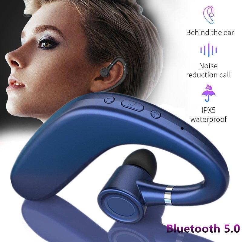 Single Ear Bluetooth Earhook Headset — Business & Sport, Bluetooth 5.0 with Mic